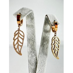 Rose Yaprak Detaylı Küpe